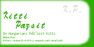 kitti pazsit business card